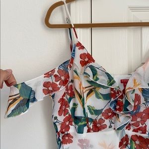 GUESS Floral Off The Shoulder Dress